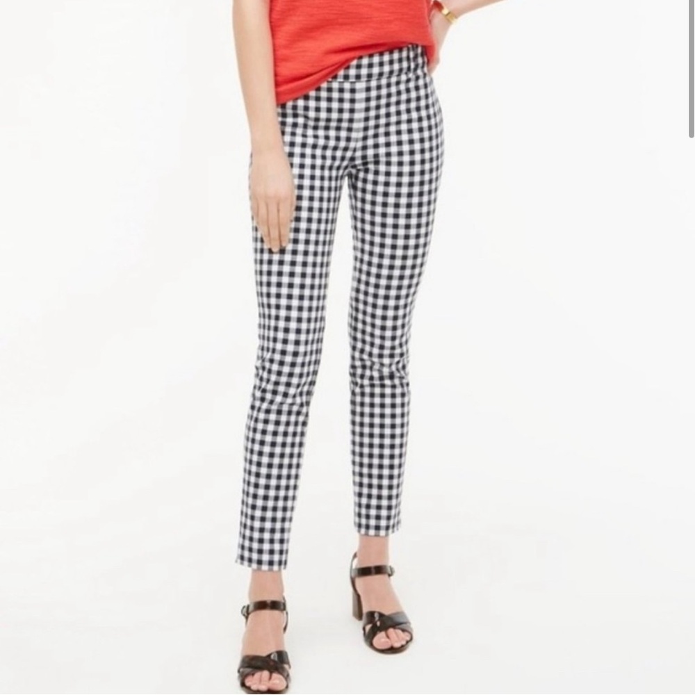 J Crew Winnie Pants Navy and White Checkered